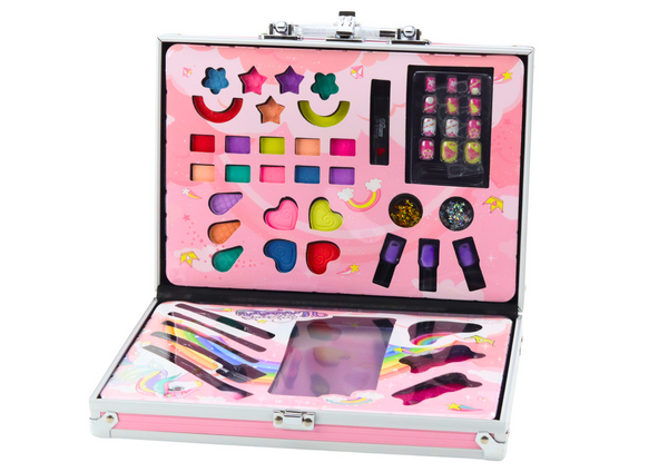 Beauty-Set im Koffer, Schatten, Pinsel, Nagellack, Rosa