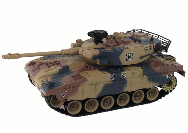 RC Tank 1:18 Cannon Smoke Shield Sounds Brown