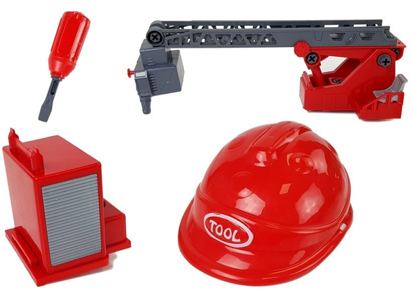 DIY Firetruck 2in1 Kit Removable Lifts Screwdriver Sound Light Effects Helmet