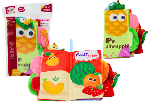 Soft Fruit Book, Crinkle, Squeaky, Colorful For Babies