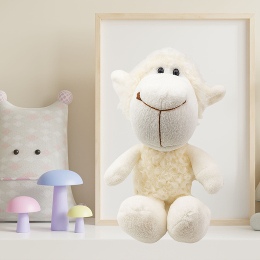 Plush Sheep Cuddly Toy with Suction Cup, White, 23 x 12 cm