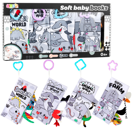 Set of Soft Educational Sensory Books for Toddlers 4pcs