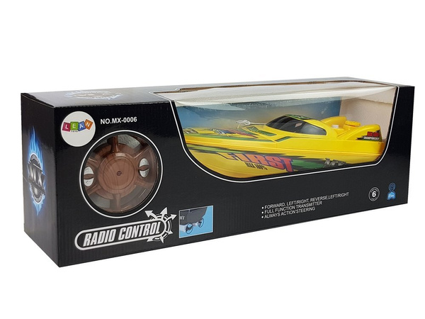 Remote Controlled Speedboat Pilot Rudder 27 Mhz 40 cm Range 40 m Yellow
