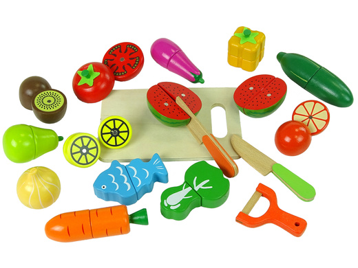 Wooden Fruit and Vegetable Chopping Set