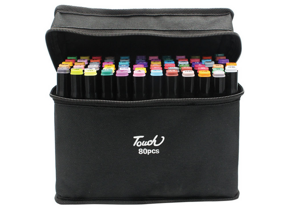 Markers 80 Pieces Colored Double-Sided Portable Bag
