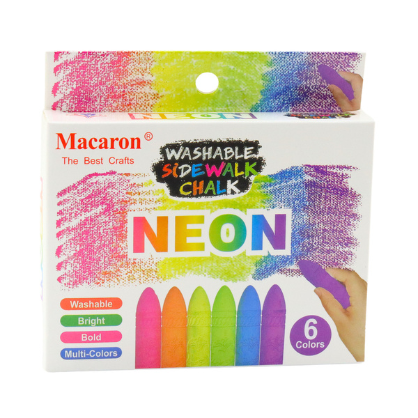Neon Colored Chalk Blackboard Sidewalk Chalk Set of 6