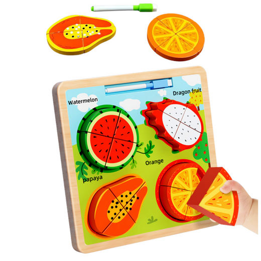 Puzzle Board 2in1 Wooden Educational Fruit Marker