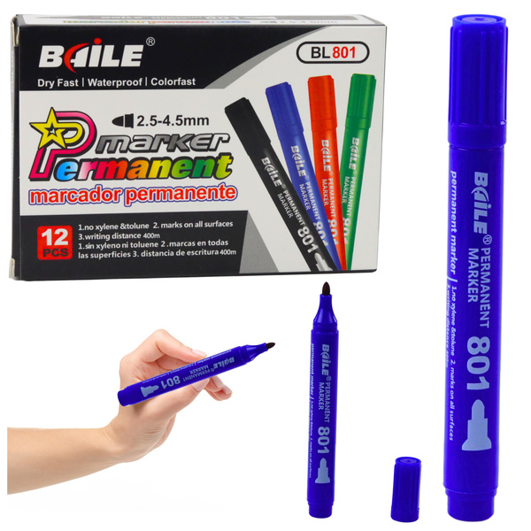 Permanentmarker, wasserfest, blau, 2,5–4,5 mm