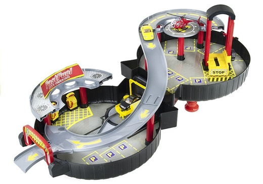 Parkplatz, Garage, Koffer, Kreis, zweistöckig