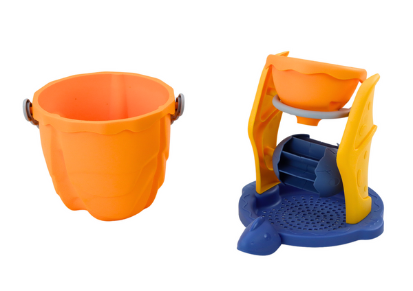 Dinosaur Sand Set, Funnel, Grinder, Molds, Spatula, 7 pieces.