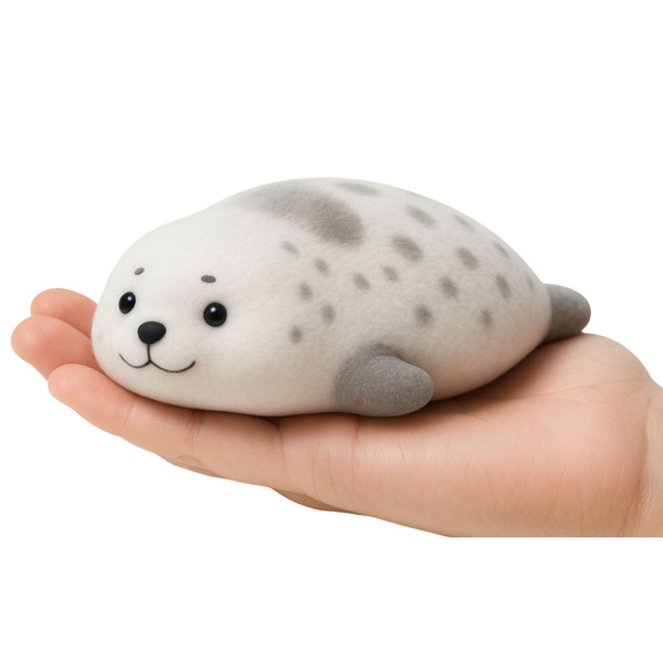 Silikondichtung mit Fell, weich zum Kneten, grau, 12 cm