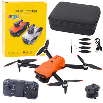 D6 PRO Drone Dual HD Camera LED Lights Orange