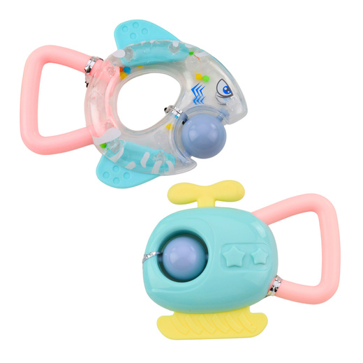 Set of Rattles and Teethers for Babies Pastel Colors 7 pcs.