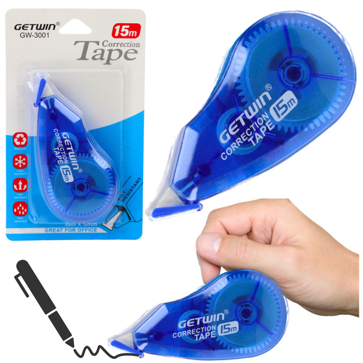 Correction Tape Mouse School Office 15m x 5mm Blue