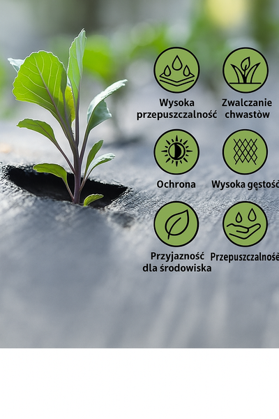 Black agrotextile 1.1x50m UV 135g anti-weed agrotextile + anchors