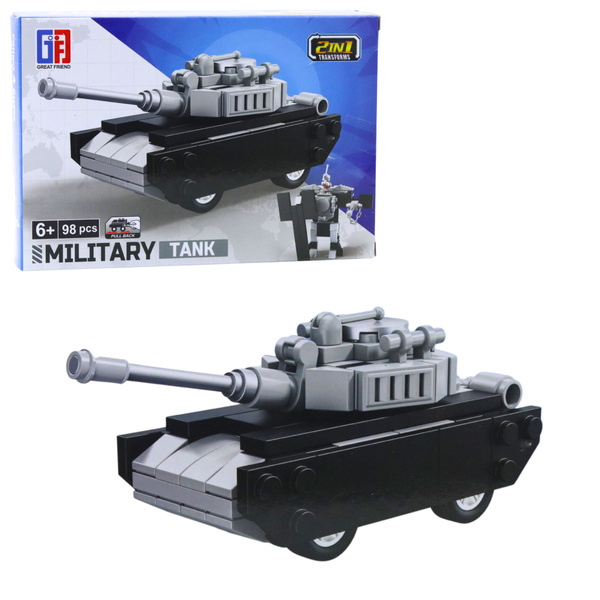 2-in-1 Construction Bricks Military Vehicles Transport Robot