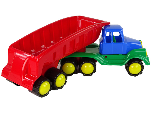 Large Car with Trailer 45cm Red
