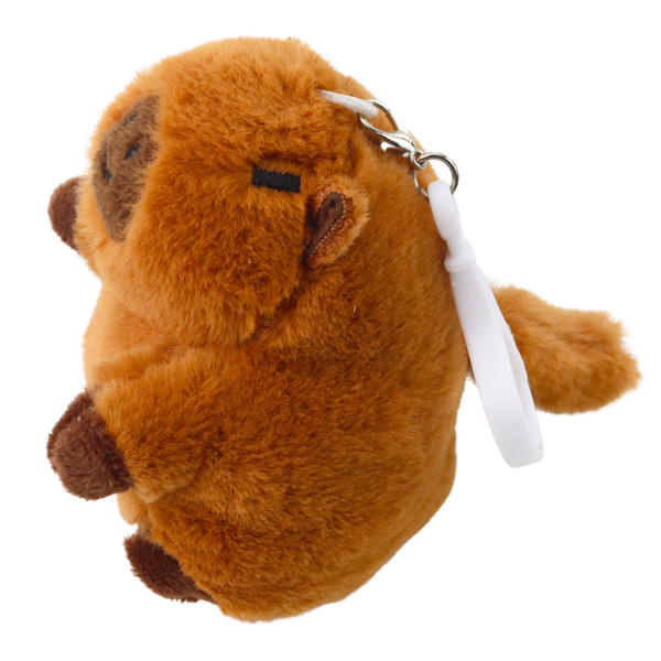 Plush Capybara with a Wiggle Tail Keychain 9 x 8 cm