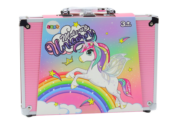 Beauty Set in a Suitcase Eyeshadow Brushes Nail Polish Pink