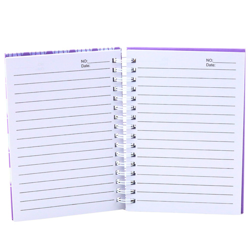 Liniertes Notizbuch mit holografischen Muscheln, Lila, A6, 80 Blatt