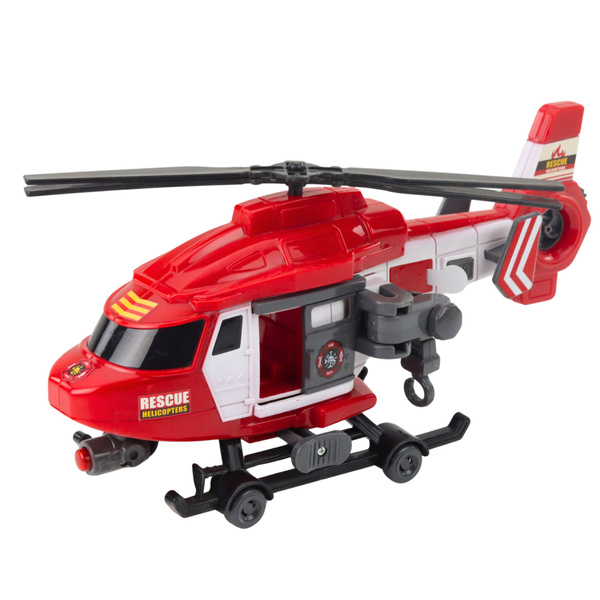 Rescue Helicopter Hook Stretcher Lights Sounds Red 1:16