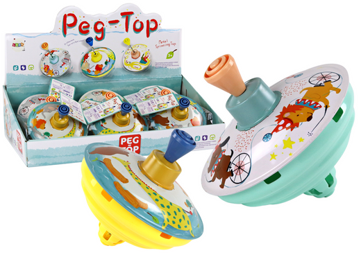 Spinning Top for Children, Spinning Animals Mix, Traditional Metal