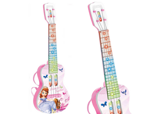 E-Gitarre mit Prinzessinnen-Lichtmelodien für Kinder, Rosa