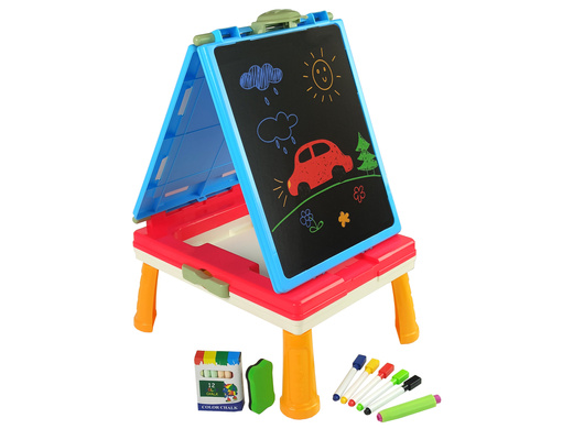 3-in-1 Magnetic-chalk board, blue table for games