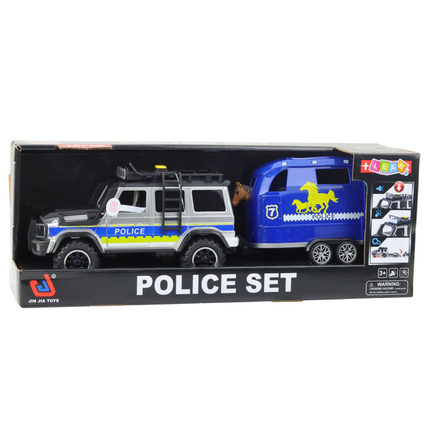 Police Off-Road Vehicle with Horse Trailer, Lights and Sounds