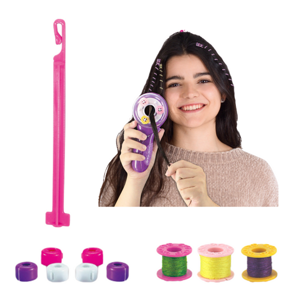 Haar-Schönheitsset, Flechtmaschine, Fäden, Gummibänder, Perlen