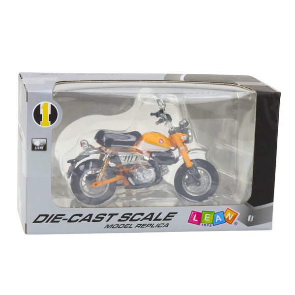Motorcycle Retro Classic Metal Lights Yellow 1:12
