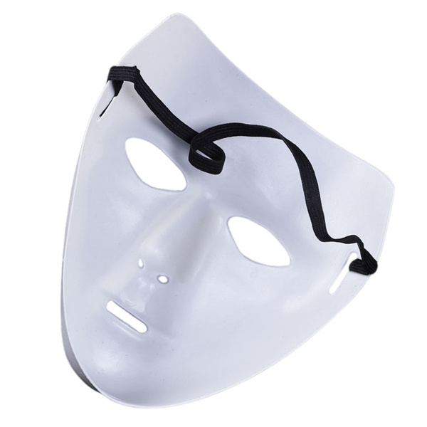 Mask Anonymous Carnival Halloween On Elastic White Red