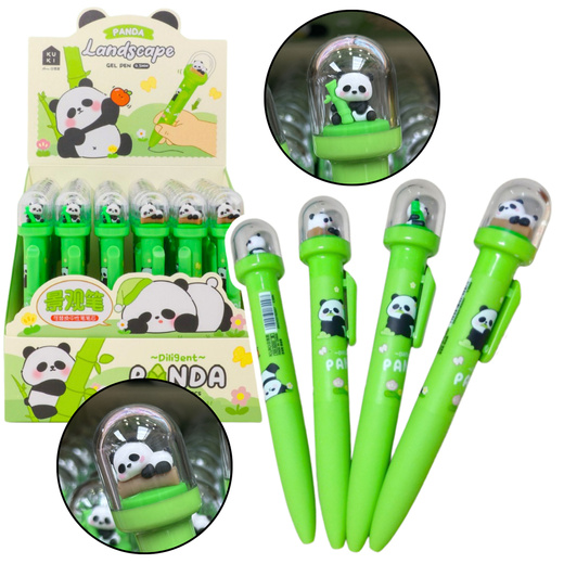 Green Panda Gel Pen Dome Blue Ink 0.5mm