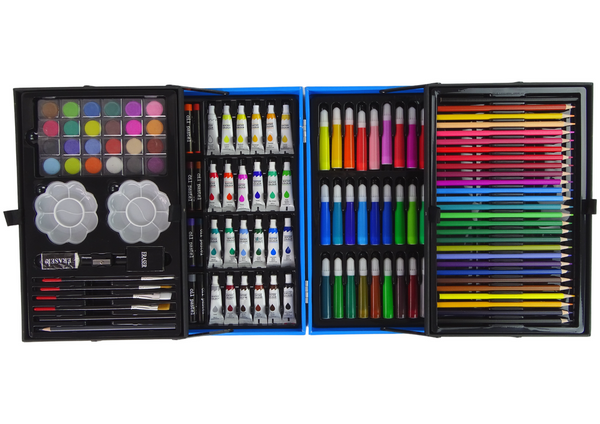 CHILDREN'S ART SET OF 145 PIECES In a pink case with a unicorn