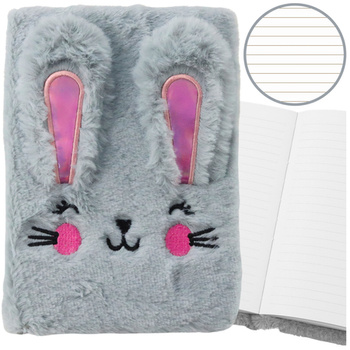 Plush Fur Notebook Lined Notebook With Rabbit Colored A5