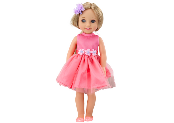 Puppe Langes Haar Rosa Kleid Haarnadelbürste 38cm