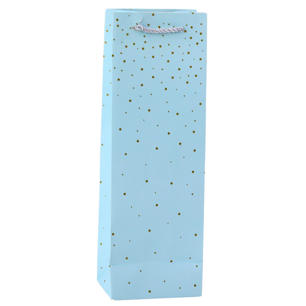 Wine Bottle Paper Gift Bag Gold Dots 35 x 12 x 9 cm