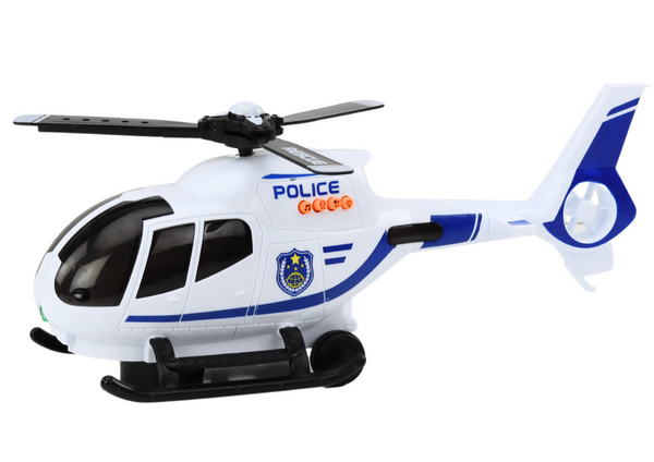 Police Helicopter Driving Helicopter White Sounds Lights Pilot