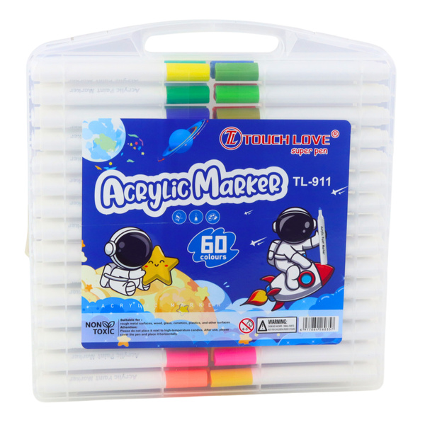 Set Acryl-Markierungsstifte im Organizer, 60-tlg.