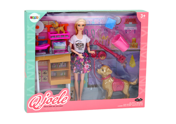Doll Set With Dogs Cat Vet Accessories