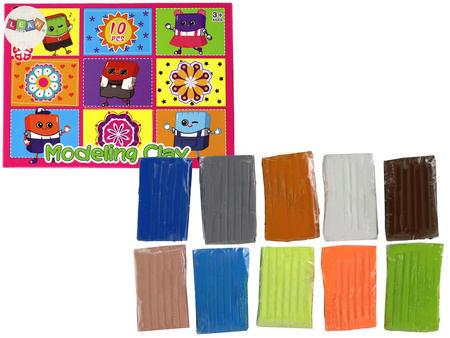 Künstlerisches Set aus plastischem Ton in 10 Farben