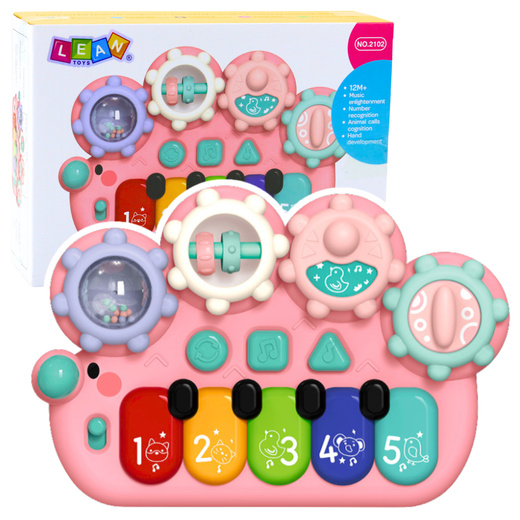 Interaktives Klavier für Kinder Zahnräder Pink