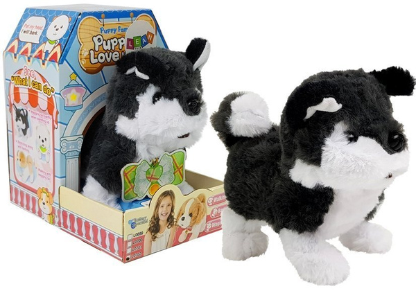 Interactive Husky Battery Operated Dog Walks Moves His Tail Sound