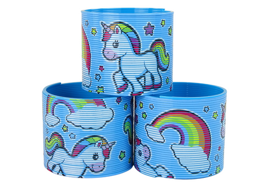 Ikonische Entspannungsfeder mit blauem Einhorn, 6 cm