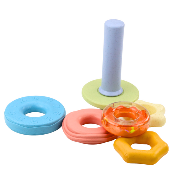 Tower of Wheels Sensory Puzzle for Toddlers Pastel 17cm