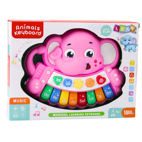 Klavier Interaktive Melodien Tiergeräusche Sortiment Rosa Elefant