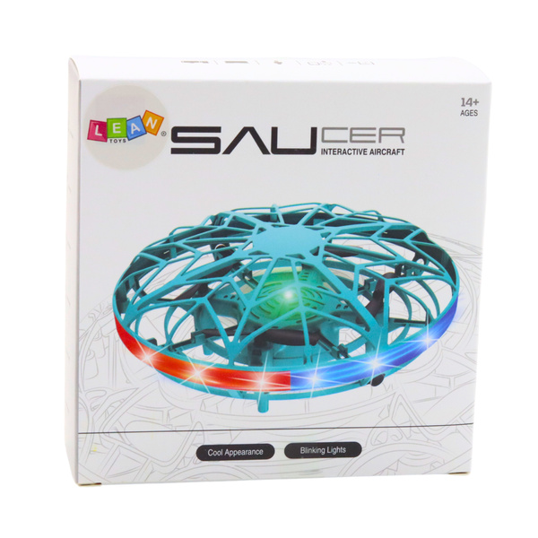 RC Hand Controlled UFO Drone LED Lights Turquoise