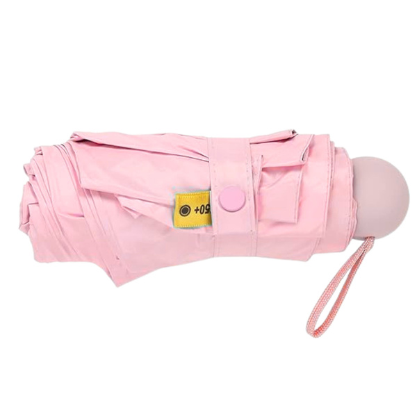 Folding Pocket Umbrella with UV Protection UPF 50+ Pink Case 90 cm