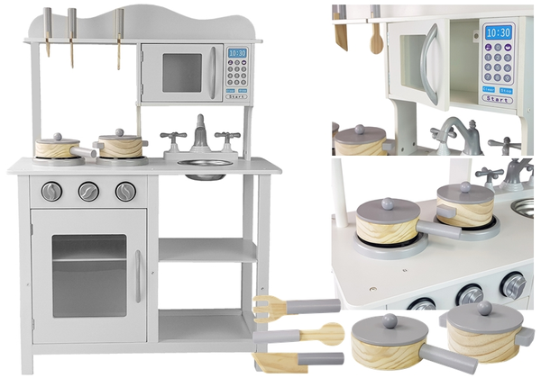 Wooden Kitchen Bella For Children White Accessories