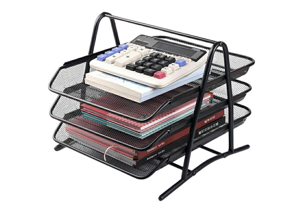 Organizer 3 Drawers Sliding Metal Black